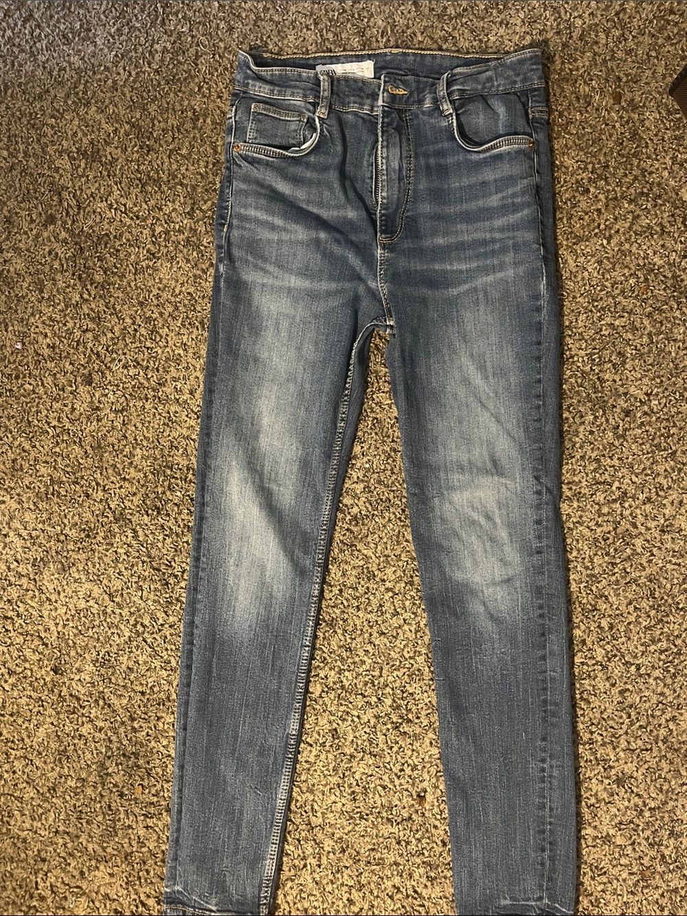 Zara Blue Faded Skinny Jeans